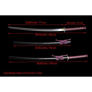 Full Tang Shinken Samurai Katana Swords Clay Tempered L6 Steel Full Tang Razor Sharp Blade