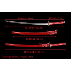 Traditional Clay Tempered T10 Steel Full Tang Blade Japanese Samurai Katana Sword Shinken