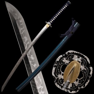 Japanese Samurai Real Katana Swords Clay Tempered L6 Steel Hitatsura Hamon Razor Sharp Full Tang Blade