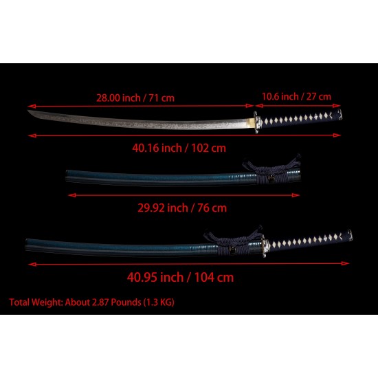 Japanese Samurai Real Katana Swords Clay Tempered L6 Steel Hitatsura Hamon Razor Sharp Full Tang Blade