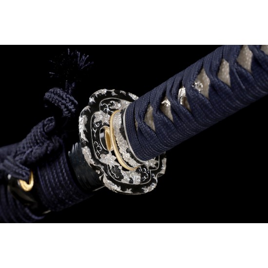 Japanese Samurai Real Katana Swords Clay Tempered L6 Steel Hitatsura Hamon Razor Sharp Full Tang Blade