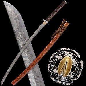 Hand Forged Japanese Samurai Katana Swords Clay Tempered L6 Steel Hitatsura Hamon Razor Sharp Full Tang Blade