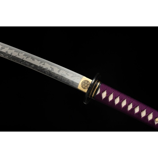 Hand Forged Japanese Katana Clay Tempered L6 Steel Hitatsura Hamon Razor Sharp Full Tang Blade Samurai Swords