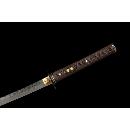 Hand Forged Japanese Katana Clay Tempered L6 Steel Hitatsura Hamon Razor Sharp Full Tang Blade Tiger Samurai Swords