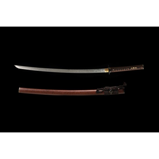 Hand Forged Japanese Katana Clay Tempered L6 Steel Hitatsura Hamon Razor Sharp Full Tang Blade Tiger Samurai Swords