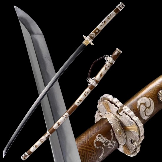 Clay Tempered Samurai Japanese Long Tachi Sword Folded Kobuse Steel Blade Razor Sharp