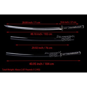 Handforge Folded Steel Japanese Katana Samurai Sword Full Tang Blade