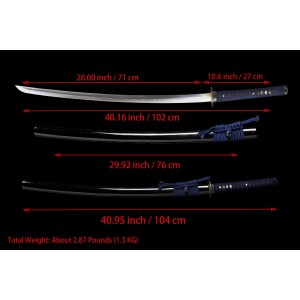 Handmade Clay Tempered T10 Steel Samurai Katana Swords Razor Sharp Blade