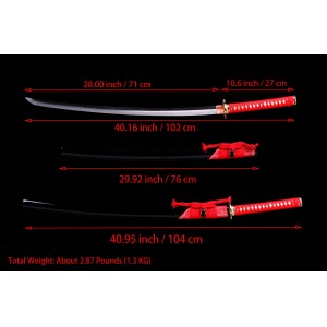 Japanese Katana Swords Clay Tempered Kobuse Folded Steel Samurai Swords Razor Sharp Choji Hamon Blade