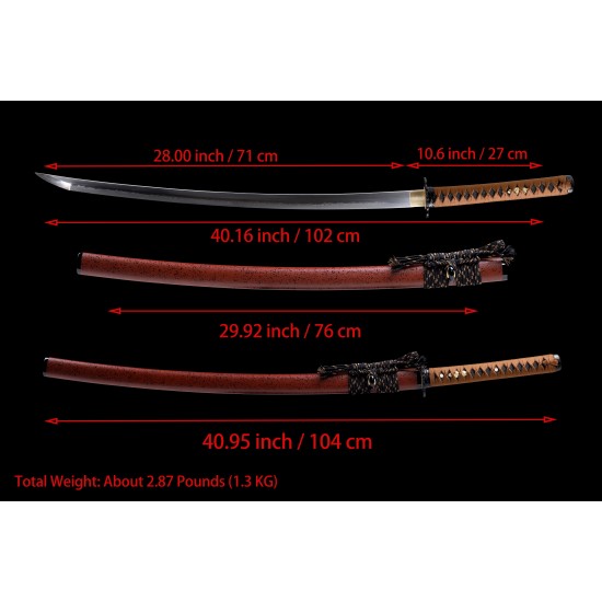 Hand Forged Clay Tempered Choji Hamon Blade Japanese Katana Samurai Sword