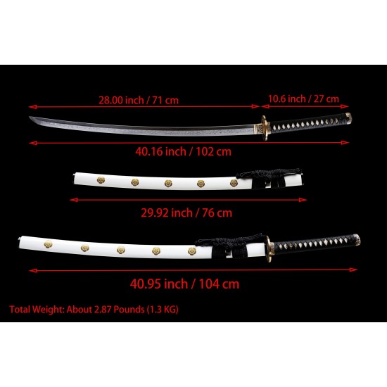 Handmade Traditional Japanese Samurai Katana Swords Clay Tempered L6 Steel Razor Sharp Full Tang Blade