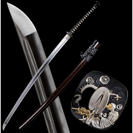 Japanese Samurai Katana Swords Clay Tempered Kobuse Folded Steel Razor Sharp Full Tang Blade