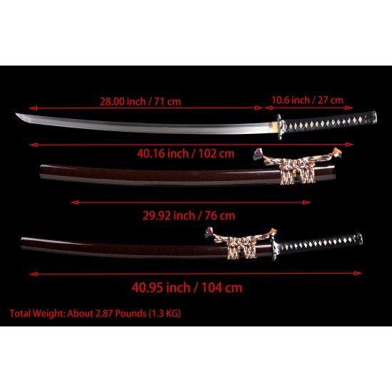 Japanese Katana Swords Clay Tempered L6 Steel Suguha Hamon Samurai Sword Razor Sharp Blade