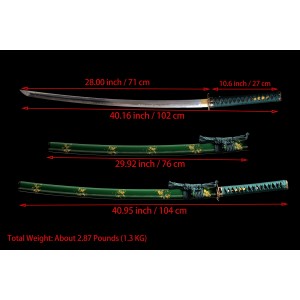 Traditional Clay Tempered Kobuse Folded Steel Blade Japanese Samurai Katana Swords