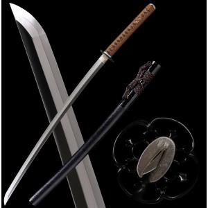 Handmade Samurai Clay Tempered L6 Steel Katana Swords Razor Sharp Blade