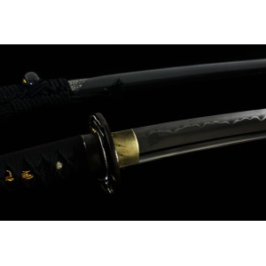 Battle Ready Japanese Samurai Wakizashi Swords Clay Tempered Kobuse Folded Steel Blade