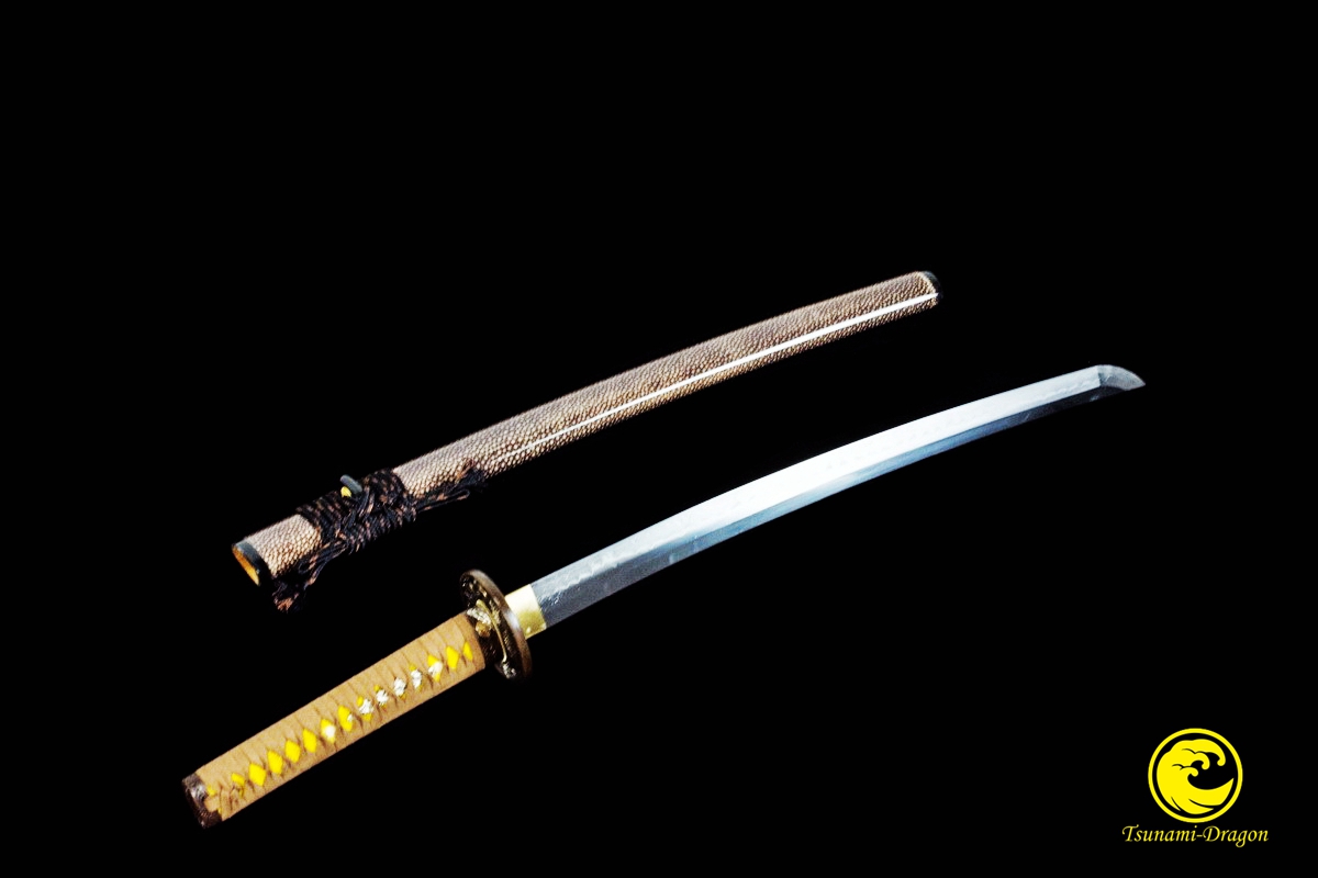 Battle Ready Japanese Samurai Wakizashi Sword Clay Tempered Shihozume Blade Full Tang Razor Sharp