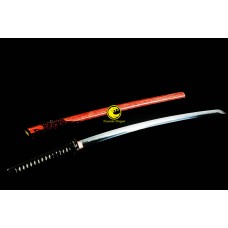 Japanese Samurai Katana Battle Ready Clay Tempered T10 Steel Choji Hamon Shinken Sword Full Ray Skin Saya