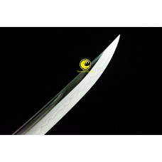 Clay Tempered Kobuse Folded Steel Blade Japanese Wakizashi Sword Razor Sharp Full Tang