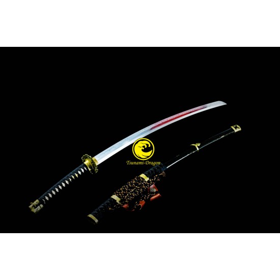 Razor Sharp Japanese Samurai Tachi Sword Clay Tempered Kobuse Folded Steel