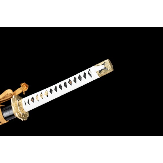 Clay Tempered Kobuse Folded Steel Japanese Samurai Tachi Katana Sword Full Tang Razor Sharp Blade