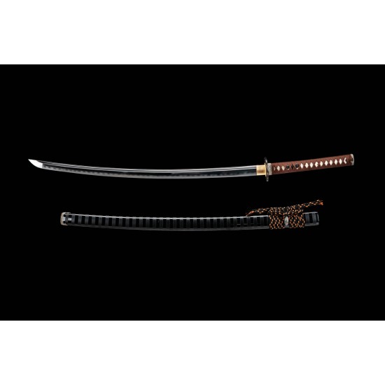 Japanese Samurai Sword Clay Tempered Kobuse Lamination Folded Steel Razor Sharp Blade Katana