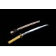 Japanese Samurai Wakizashi Sword Clay Tempered Shihozume Blade Full Tang Razor Sharp