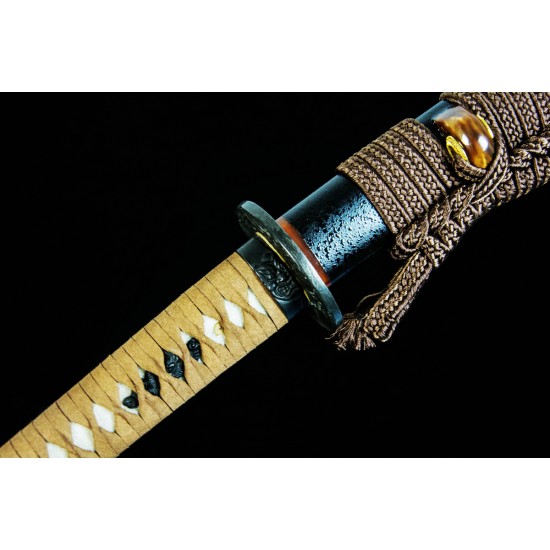 Handmade Full Tang Clay Tempered Choji Hamon Japanese Samurai Katana Sword