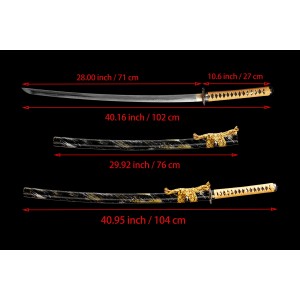 Japanese Samurai Katana Swords Clay Tempered T10 Steel Razor Sharp Full Tang Blade bamboo Fitting