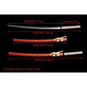 Japanese Samurai Clay Tempere T10 Steel Top Saka Choji Hamon Blade Katana Sword