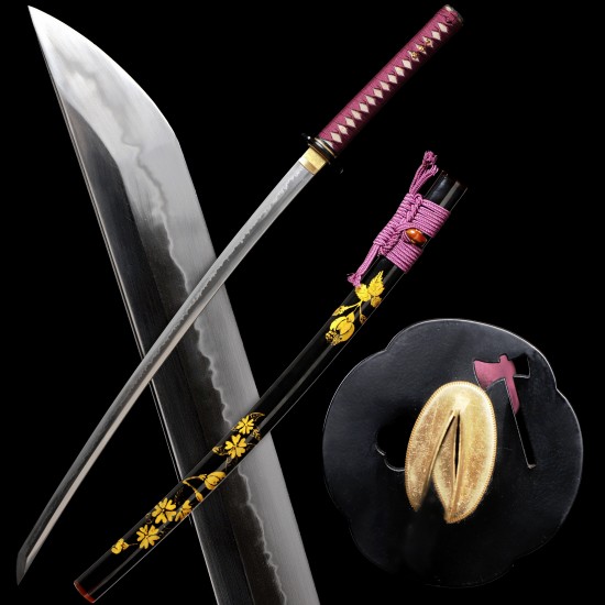 Handmade Clay Tempered T10 steel Japanese Samurai Katana Sword Top Choji Hamon Handmade Clay Tempered T10 steel Japanese Samurai Katana Sword Top Choji Hamon