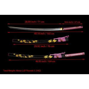 Handmade Clay Tempered T10 steel Japanese Samurai Katana Sword Top Choji Hamon Razor Sharp Full Tang Blade