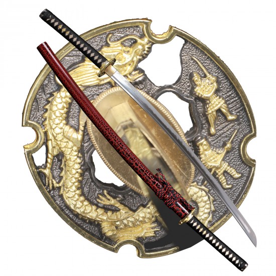 Samurai Katana Swords Clay Tempered T10 Steel Battle Ready Blade Razor Sharp Dragon Fittng Samurai Katana Swords Clay Tempered T10 Steel Battle Ready Blade Razor Sharp Dragon Fittng