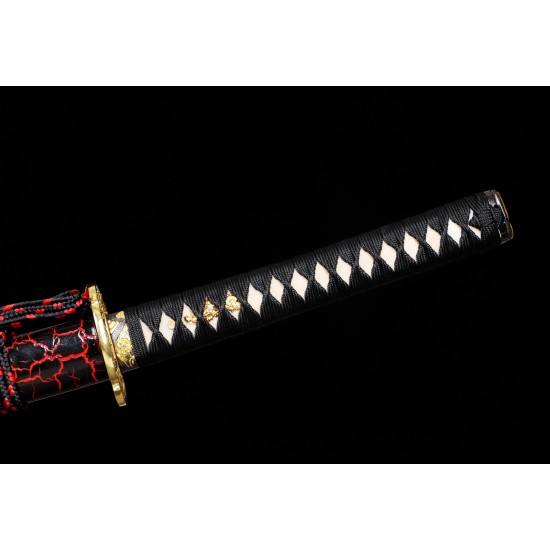 Samurai Katana Swords Clay Tempered T10 Steel Razor Sharp Full Tang Blade Dragon Fitting