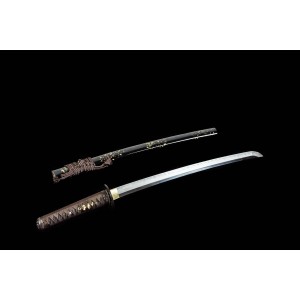 Handmade Japanese Clay Tempered L6 Steel Blade Wakizashi Sword Razor Sharp Full Tang