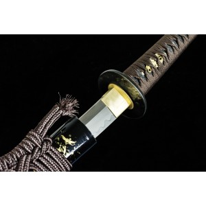 Handmade Japanese Clay Tempered L6 Steel Blade Wakizashi Sword Razor Sharp Full Tang