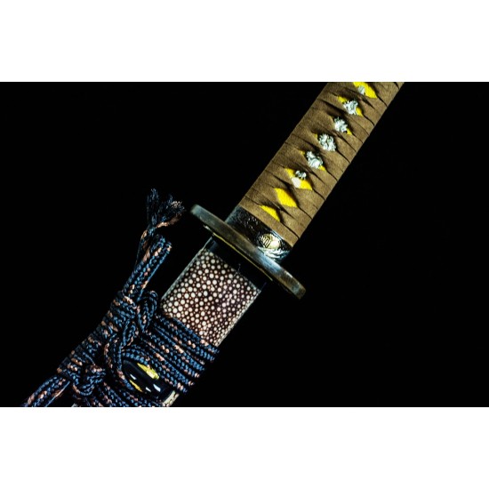 Handmade Japanese Clay Tempered L6 Steel Blade Wakizashi Sword Razor Sharp Full Tang Handmade Japanese Clay Tempered L6 Steel Blade Wakizashi Sword Razor Sharp Full Tang