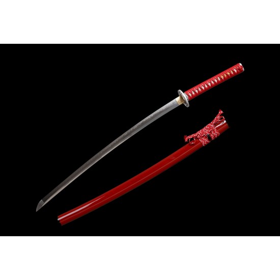 Traditional Clay Tempered T10 Steel Full Tang Blade Japanese Samurai Katana Sword Shinken