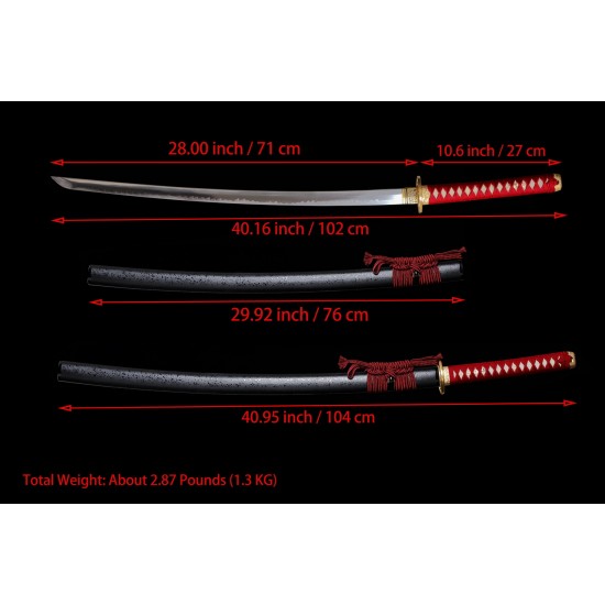 Handforge Battle Ready Clay Tempered T10 Steel Blade Japanese Katana Samurai Swords Handforge Battle Ready Clay Tempered T10 Steel Blade Japanese Katana Samurai Swords