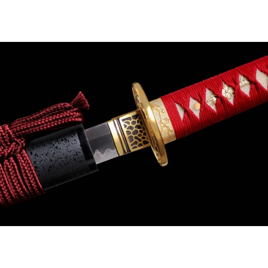 Handforge Battle Ready Clay Tempered T10 Steel Blade Japanese Katana Samurai Swords