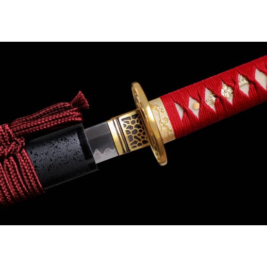 Handforge Clay Tempered T10 Steel Razor Sharp Full Tang Blade Japanese Katana Samurai Swords