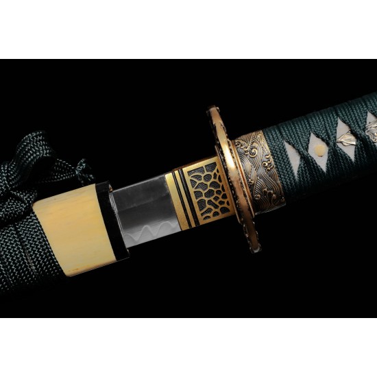 Handmade  Japanese Katana Clay Tempered T10 Steel Full Tang Blade Sword 