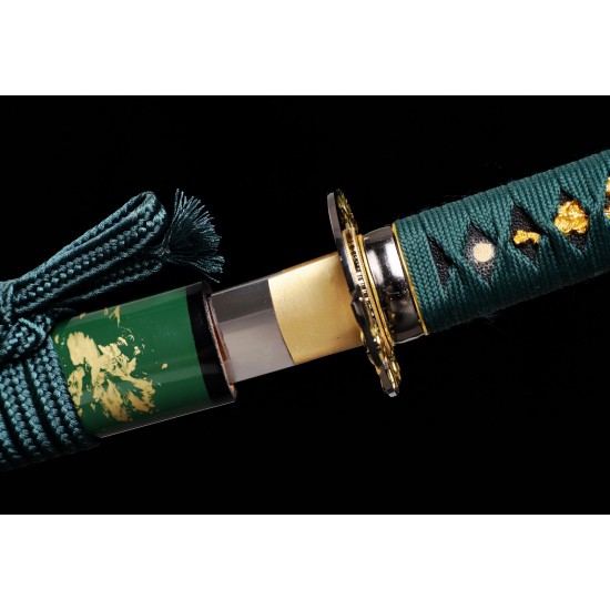 Japanese Samurai Katana Swords Clay Tempered T10 Steel Razor Sharp Full Tang Blade bamboo