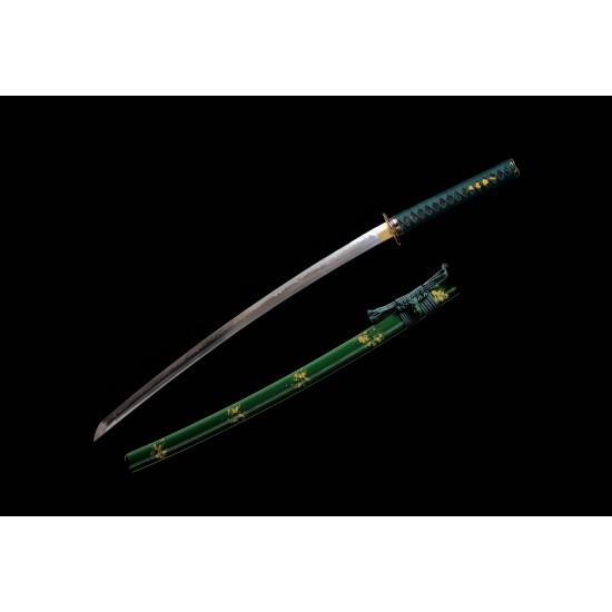 Japanese Samurai Katana Swords Clay Tempered  T10 Steel Battle Ready Blade Razor Sharp bamboo 