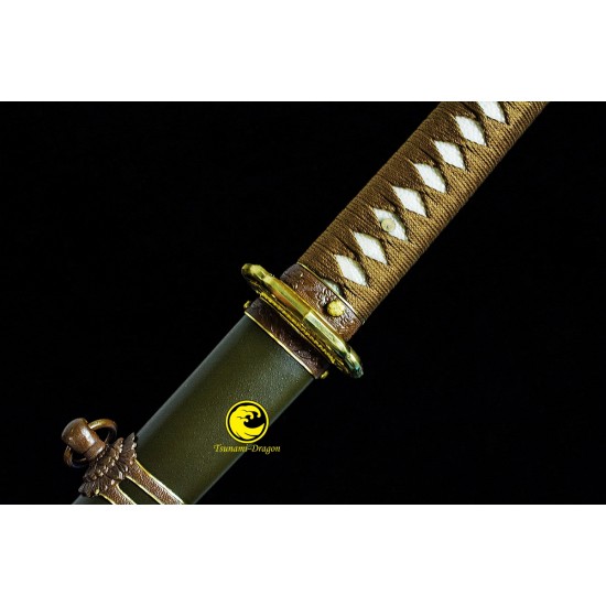 Handmade Clay Tempered T10 Japanese Samurai WW2 Shin Gunto Katana Sword New