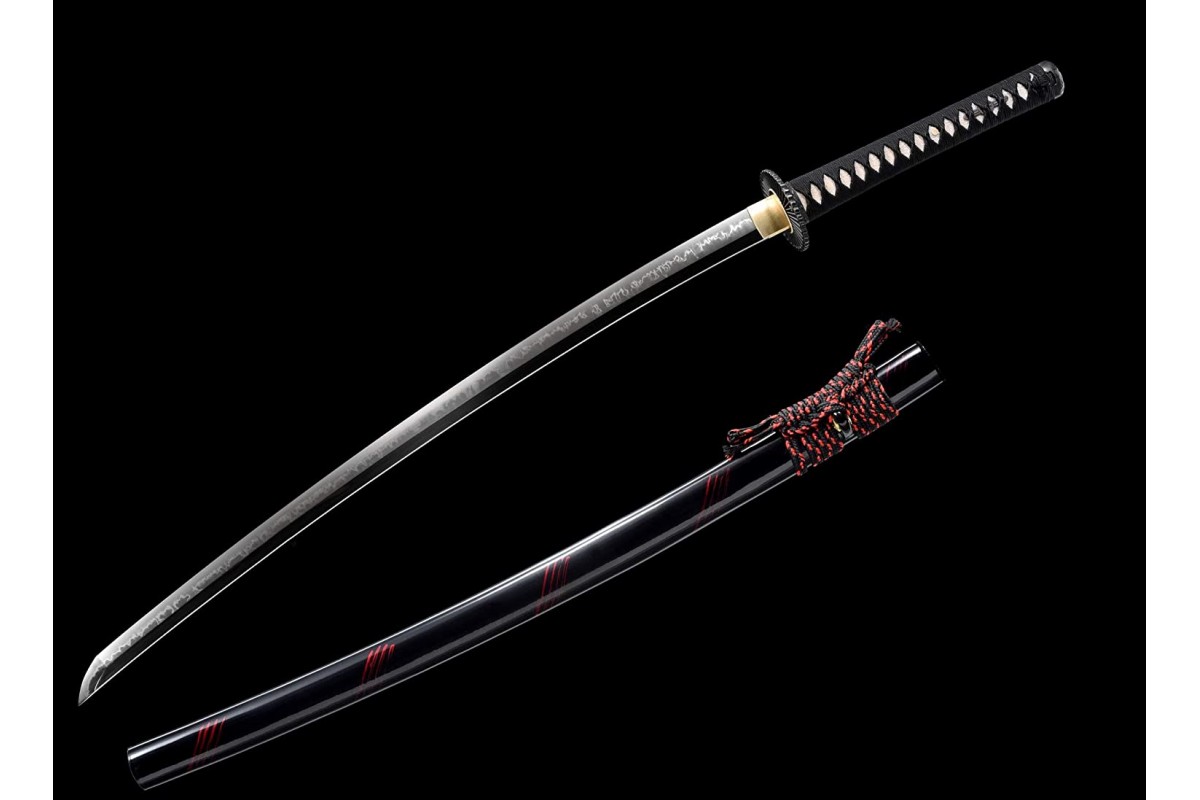 Japanese Wakizashi Sword Samurai Katana Very Sharp Clay Tempered T10 Steel Blade 