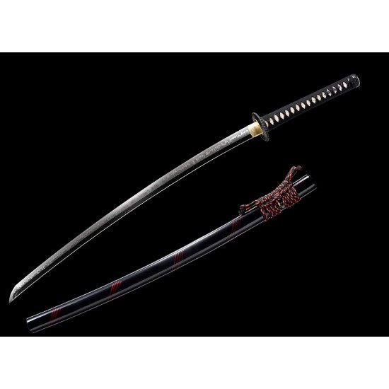 Clay Tempered Japanese Samurai T10 Steel Katana Sword Full Tang Tameshigiri