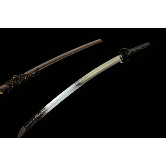 Japanese Katana Clay Tempered T10 Steel Blade Samurai Sword Snake Razor Sharp