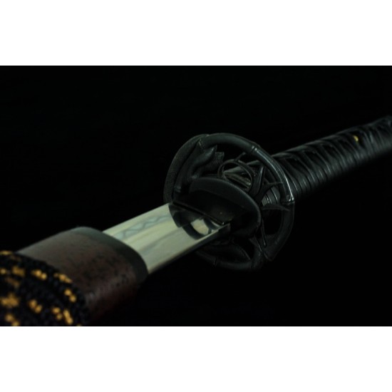 Japanese Katana Clay Tempered T10 Steel Blade Samurai Sword Snake Razor Sharp