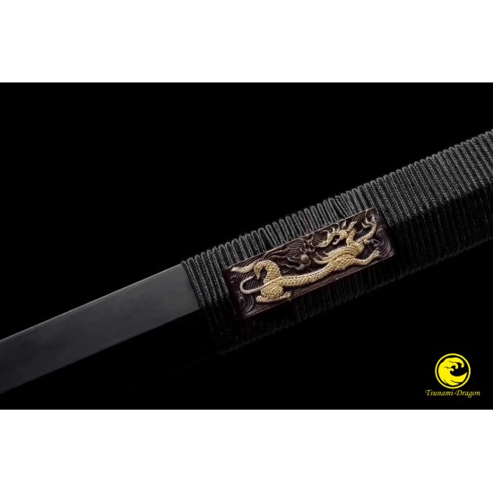 Handmade Chinese Sword Jian Clay Tempered Folded Steel Full Tang Blade Razor Sharp